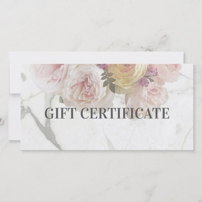 Carte De Remerciements Beauté Boutique Marbre Fleur Deluxe Design Cadeau (Devant)
