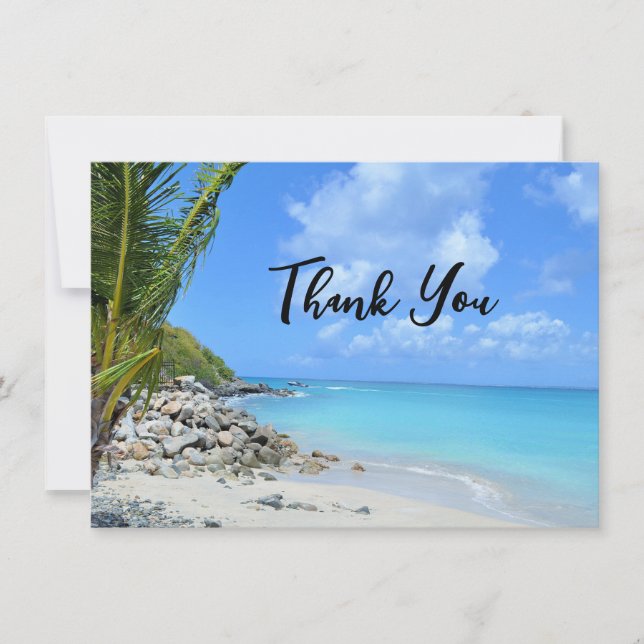 Carte De Remerciements Beautiful Turquoise Tropical Beach (Devant)