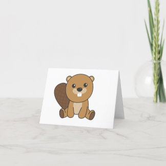 Carte De Remerciements Beaver Rongeurs Mignons Pour Enfants Drôle de Beav
