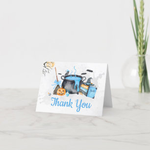 Carte De Remerciements Bébé bleu brasse Citrouille Baby shower Halloween