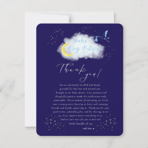 Carte De Remerciements Bébé Bleu Minuit Boy Bliss Stork Special Delik