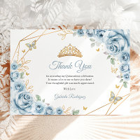 Bébé Bleu Or Floral Quinceanera