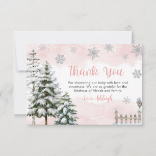 Carte De Remerciements Bébé c'est froid dehors Baby shower fille