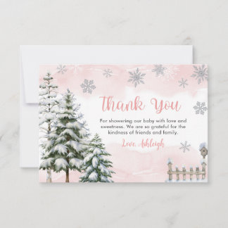 Carte De Remerciements Bébé c'est froid dehors Baby shower fille