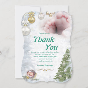 Carte de remerciements bébé de Noël