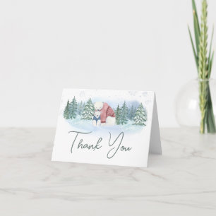 Carte De Remerciements Bébé d'hiver Il fait froid dehors Baby shower