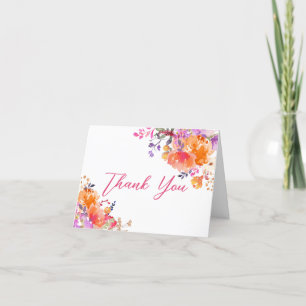 Carte De Remerciements Bébé en Fleur Baby shower floral brillant