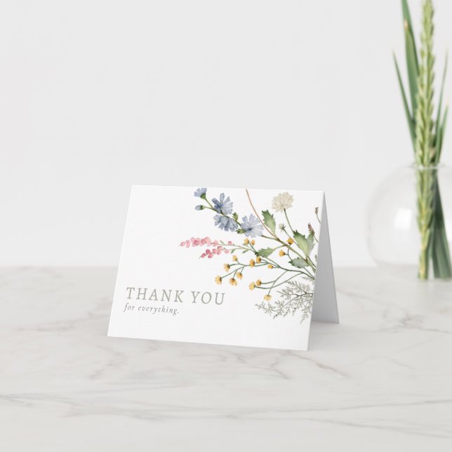 Carte De Remerciements Bébé en Fleur Fleur sauvage de printemps (Devant)