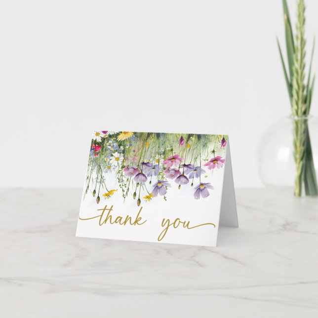 Carte De Remerciements Bébé en fleurs | Baby shower floral de printemps (Devant)