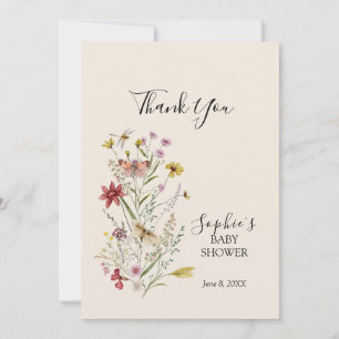 Carte De Remerciements Bébé Fleur sauvage Whimsical En Fleur