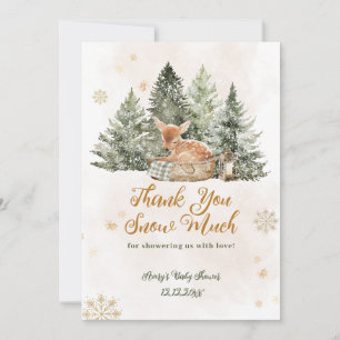 Carte De Remerciements Bébé Froid Dehors Cerf Rustique Hiver Baby Shower