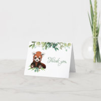 Bébé mignon Rouge Panda Baby shower verdoyant