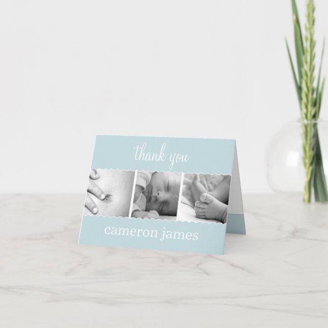 Carte de remerciements bébé Saint Jacques doux (Devant)