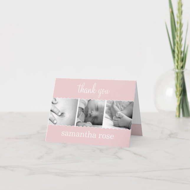 Carte de remerciements bébé Saint Jacques doux (Devant)