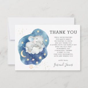 Carte De Remerciements Bébé Shower Éléphant Fantaisie Twinkle Little Star
