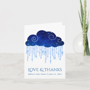 Carte De Remerciements Bébé Sprinkle Classic Blue   Photo Moody Show