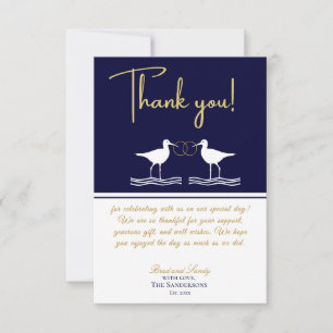 Carte De Remerciements Bécasseaux Mariages marins