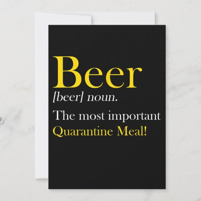Carte De Remerciements Beer Lover | Bière Le Repas Le Plus Important (Devant)