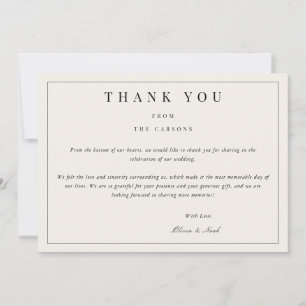 Carte de remerciements beige moderne et élégant