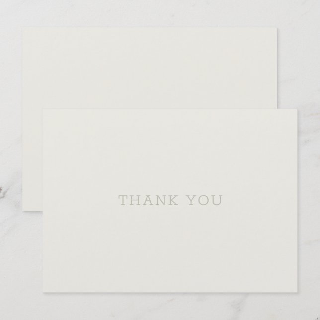 Carte de remerciements Beige Tan Vert Traditionnel (Devant / Derrière)