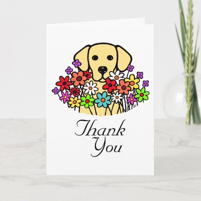 Carte De Remerciements Belle Âme Jaune Labrador Illustration (Devant)