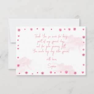 Carte De Remerciements Belle ballerine rose et ballons anniversaire