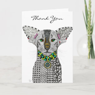Carte De Remerciements Belle Chat Oriental Shorthair