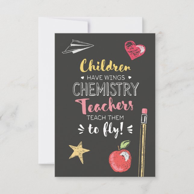 Carte De Remerciements Belle citation des ailes - Enseignants en chimie (Devant)