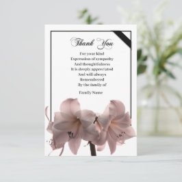 Carte De Remerciements Belle Fleur Amaryllis