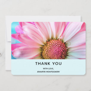 Carte De Remerciements Belle Fleur rose Gros plan Photo