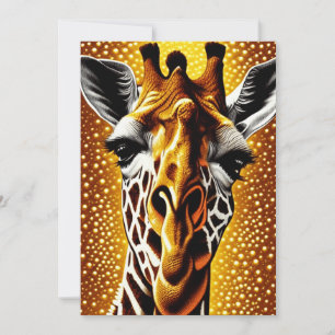Carte De Remerciements Belle Giraffe sur une Parties scintillant Arrière 