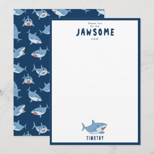 Carte De Remerciements Belle Grande White Sharks Ocean Anniversaire