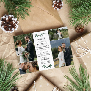 Carte De Remerciements Belle Mistletoe verte Joyeux Noël marié