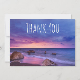 Carte De Remerciements Belle photo côtière du coucher de soleil