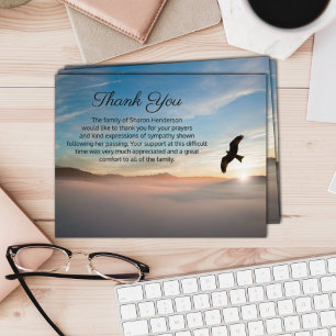 Carte De Remerciements Belle Sunset Photo Funeral Thank You Note Card
