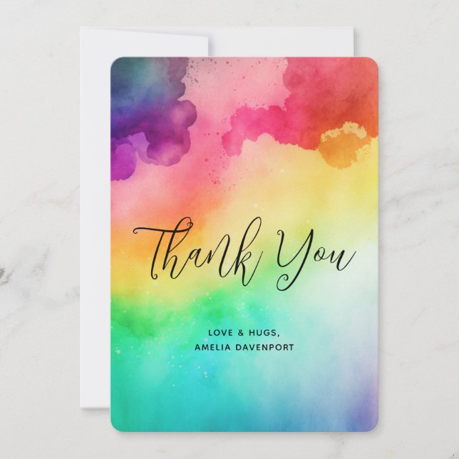 Carte De Remerciements Belles couleurs arc-en-ciel Design abstrait (Devant)