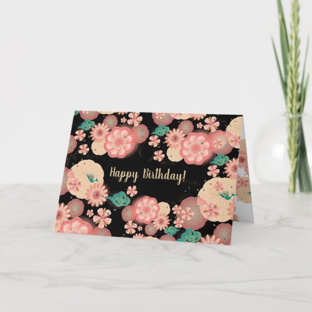 Carte De Remerciements Belles fleurs roses de jardin d'ornements floraux (Devant)