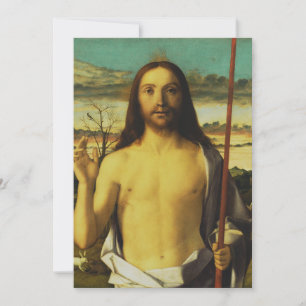 Carte De Remerciements Bénédiction du Christ par Giovanni Bellini