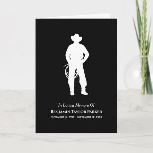 Carte De Remerciements Bereavé Sympathy Funeral Memorial Cowboy Lasso