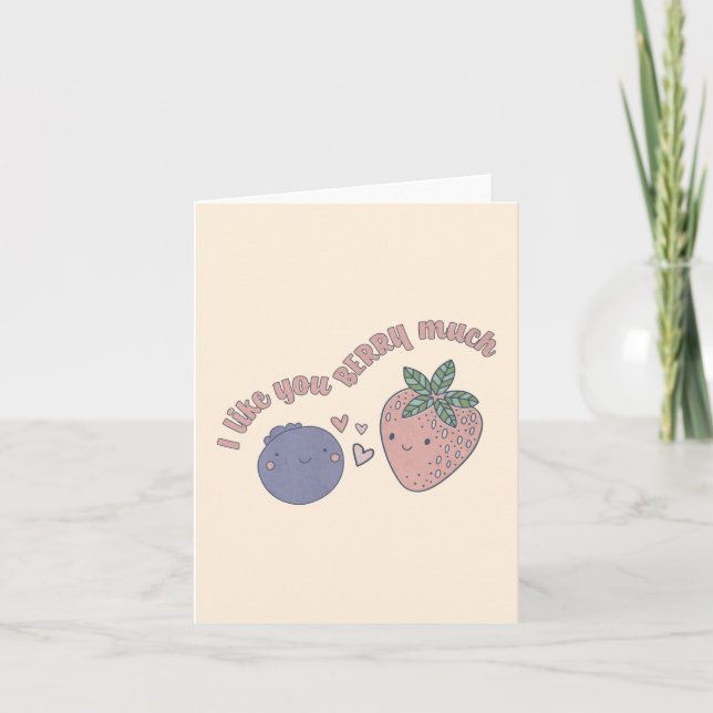Carte De Remerciements Berry Pun : Je Vous Aime Beaucoup Berry (Devant)