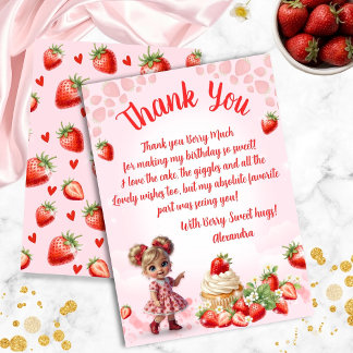 Carte De Remerciements Berry Sweet Birthday -  Strawberry Thank you card