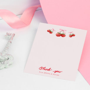 Carte De Remerciements Berry Sweet Coquette Bow Baby shower