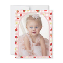 Berry Sweet Strawberry 1st Birthday Photo 