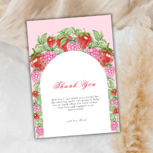 Carte De Remerciements Berry Sweet Strawberry Arch Baby shower fille