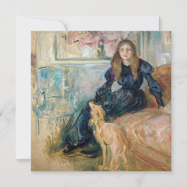 Carte De Remerciements Berthe Morisot - Julie et son Greyhound Laerte (Devant)