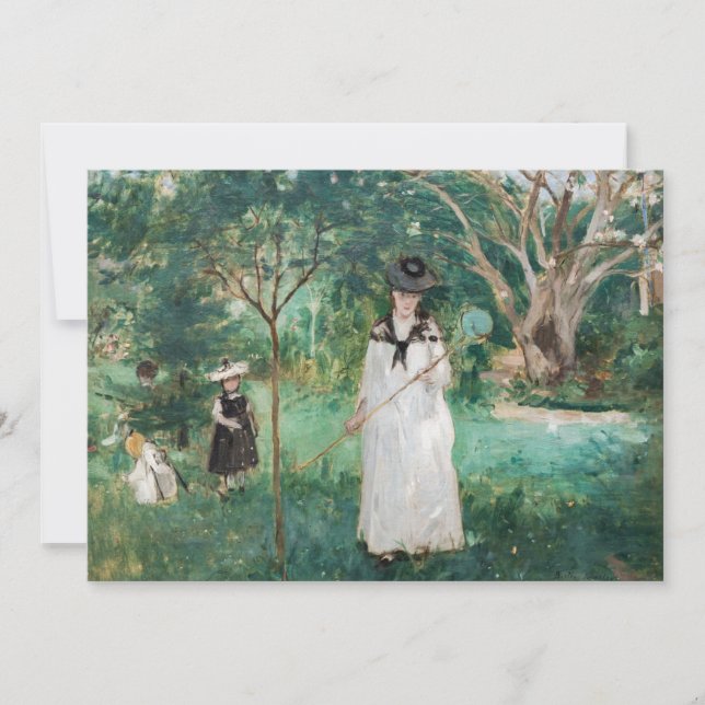 Carte De Remerciements Berthe Morisot - La Chasse aux papillons (Devant)