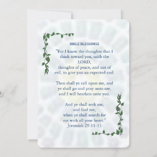 Carte De Remerciements BIBLE BÉNÉFICIER Jeremiah 29 Promise Card