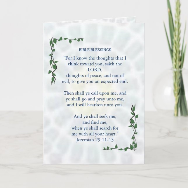Carte De Remerciements BIBLE BÉNÉFICIER Jeremiah 29 Promise Card (Devant)