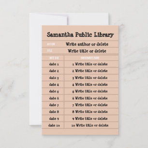Carte De Remerciements Bibliothèque de lignes de Carnet personnalisées ro