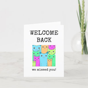 Carte De Remerciements Bienvenue De Retour, Nous Vous Avons Manqués, Cart